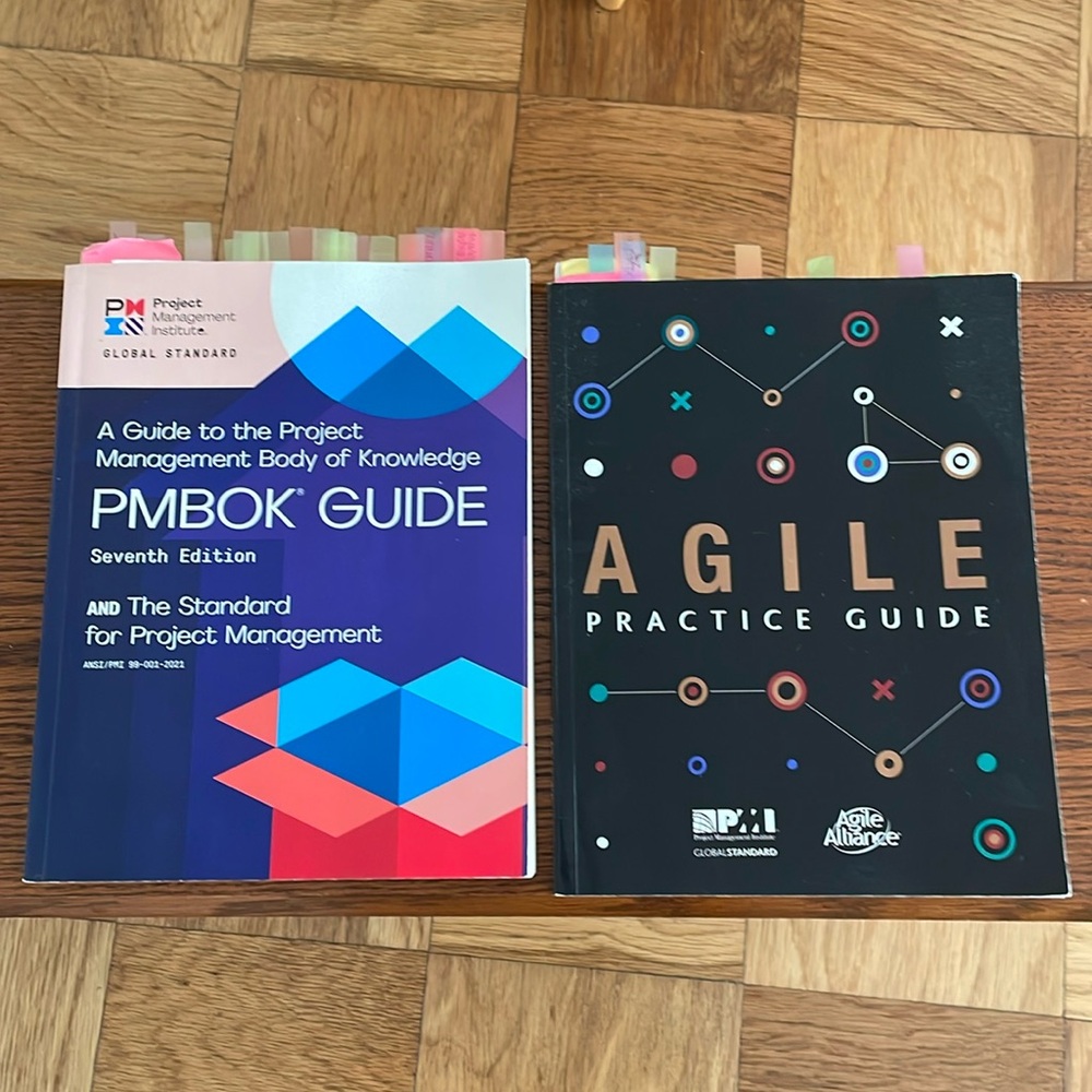 Seventh edition of the PMBOK + Agile Principles guide.